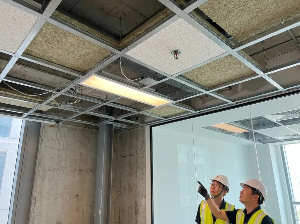 False ceiling types used in commercial offices